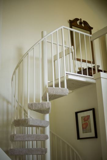 a spiral staircase in a home